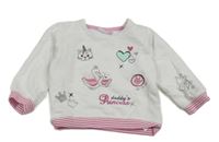 Bílá mikina se srdíčky zn. Ergee