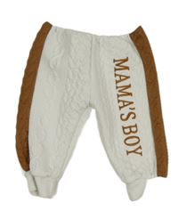 Bílo-hnědé 3D vzorované tepláky s nápisem zn. Shein