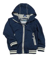 Tmavomodrá šusťáková jarní bunda s kapucí Dopodopo