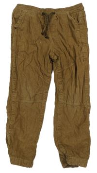 Hnědé podšité manšestráky George