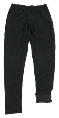 Tmavošedé melírované teplé legíny L&D