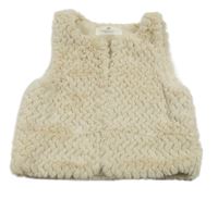 Světlebéžová vzorovaná kožešinová podšitá vesta H&M