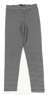 Tmavomodro-bílé pruhované legíny Original marines