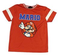 Červené sportovní tričko s Máriem Primark