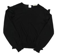 Černá crop halenka s volánky H&M