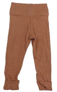 Starorůžové žebrované legíny s puntíky M&S