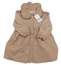 Nové - Starorůžové manšestrové propínací šaty s límečkem Zara