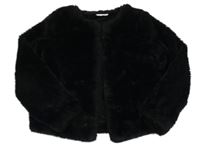 Černý kožešinový crop kabátek H&M