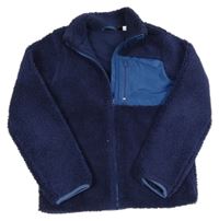 Tmavomodrá huňatá propínací podšitá mikina Pepperts