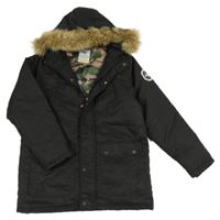 Černá šusťáková zimní bunda s kapucí Hype