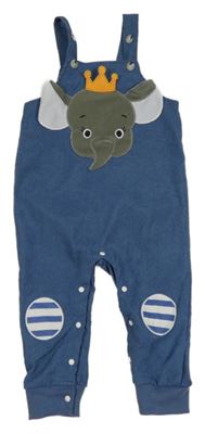 Nové - Modré manšestrové laclové kalhoty se slonem Shein