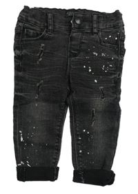 Tmavošedé rifle s prošoupáním a potiskem