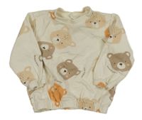 Smetanová oversize mikina s medvídky Blukids