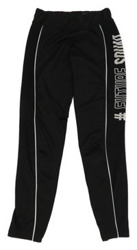 Černé sportovní legíny s proužky a nápisem Ergeenomixx