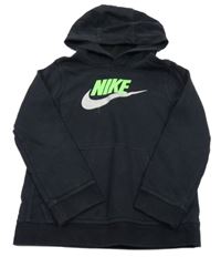 Černá mikina s logem a kapucí Nike 