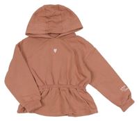 Starorůžová mikina s výšivkou a kapucí George 