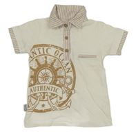 Smetanové polo tričko s potiskem 