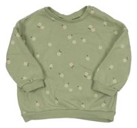 Zelenošedá mikina s kytičkami Next