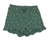 Zelenošedé bavlněné kraťasy s palmami C&A