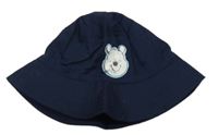 Tmavomodrý plátěný podšitý klobouk s medvídkem Pú Disney