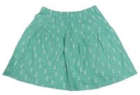 Zelená bavlněná sukně s ananasy Topolino