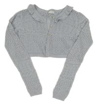 Stříbrné svetrové děrované bolerko Next 