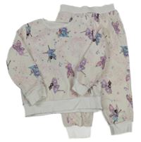 Pudrové plyšové pyžamo s vílami F&F