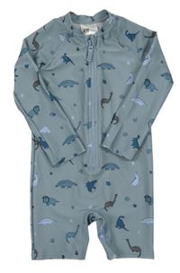 Světlemodrý UV overal s dinosaury H&M