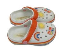 Bílo-červené gumové nazouváky s obrázky vel. 26