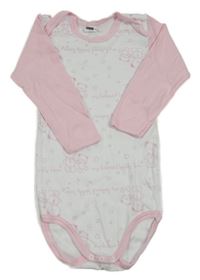 Bílo-světlerůžové body s medvídky