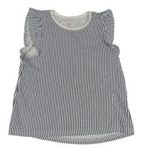 Tmavomodro-bílé pruhované tričko s volánky H&M