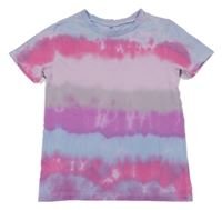 Růžovo-modré batikované tričko H&M