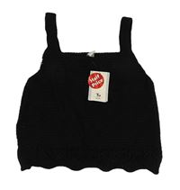 Černý háčkovaný crop top Tu