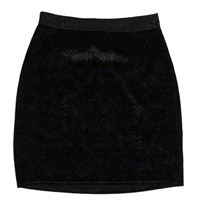 Černo-barevná sametová sukně se třpytivým pasem M&Co