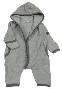 Šedá melírovaná tepláková kombinéza s kapucí Topomini