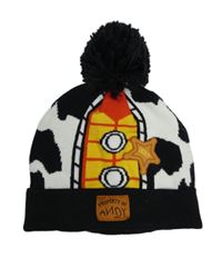 Černo-bílá čepice s bambulí - Woody George