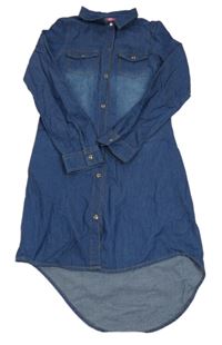 Modré lehké riflové propínací šaty YD