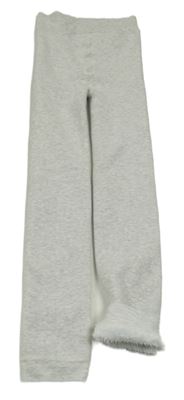 Světlešedé melírované zateplené punčochové legíny PRIMARK