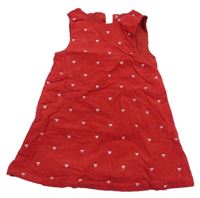 Červené manšestrové šaty s mašličkami Mothercare