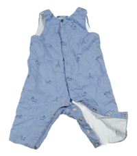 Modré melírované laclové zateplené kalhoty s obrázky jacadi