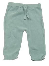 Olivovošedé pletené tepláky Smile