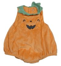 Kostým - Oranžovo-zelené sametové zateplené body - dýně F&F