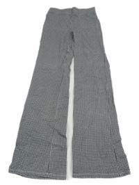 Černo-bílé vzorované flare kalhoty H&M