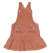 Světleskořicové manšestrové šaty s kočičkami/kapsami F&F