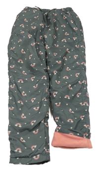 Tmavošedé šusťákové thermo kalhoty s duhami a hvězdičkami LC WaIKIKI