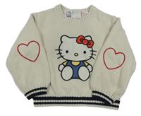 Smetanový svetr s Kitty a pruhy ZARA