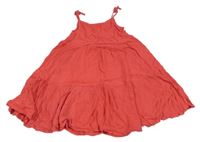 Jahodové mačkané letní šaty Next