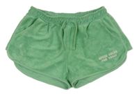 Zelené froté kraťasy s nápisy ZARA