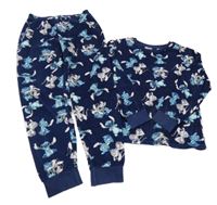 Tmavomodré plyšové pyžamo se Stitchem a Angelou George