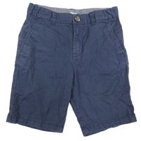 Tmavomodré chino plátěné kraťasy H&M